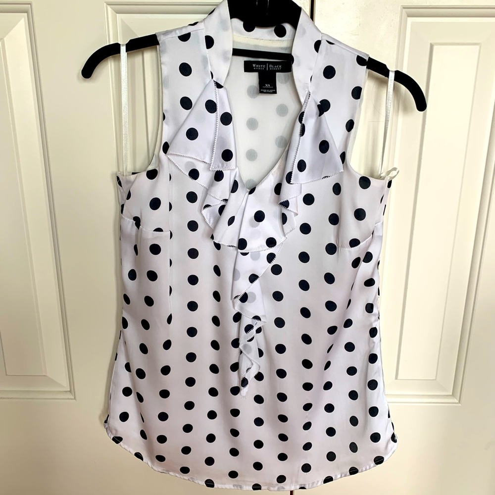White House Black Market Polka Dot Blouse
